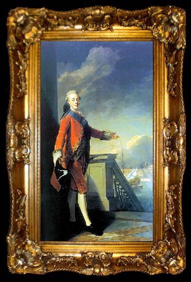 framed  Alexander Roslin Portrait of Grand Prince Paul Petrovich, ta009-2